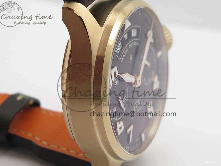 MIROTIME 0510 Popular Big Pilot Real PR IW502706 RG YLF 1:1 Best Edition Brown Dial On Calfskin Strap A 7223